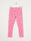 Mac & Ellie Strawberry Gingham Full Length Legging, Pink product photo