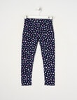 Mac & Ellie Hearts Full Length Legging, Navy product photo