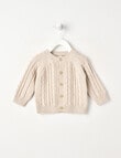Little Bundle Essentials Knitted Cardigan, Oat Marle product photo