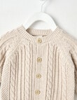 Little Bundle Essentials Knitted Cardigan, Oat Marle product photo View 02 S