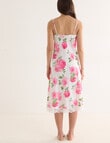 Whistle Sleep Camellia Print Lace Satin Nightie, White, 8-22 product photo View 02 S