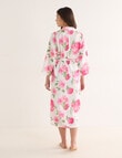 Whistle Sleep Camellia Print Satin Robe, Pink, 8-22 product photo View 02 S