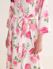 Whistle Sleep Camellia Print Satin Robe, Pink, 8-22 product photo View 05 S