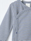 Little Bundle Essentials Stretch Cotton Stripe Bodysuit, Black & White product photo View 02 S