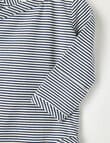 Little Bundle Essentials Stretch Cotton Stripe Bodysuit, Black & White product photo View 03 S