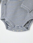 Little Bundle Essentials Stretch Cotton Stripe Bodysuit, Black & White product photo View 04 S