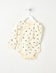 Little Bundle Essentials Stretch Cotton Bodysuit, Cream & Navy product photo