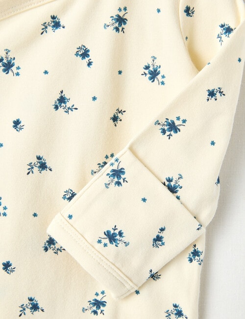 Little Bundle Essentials Stretch Cotton Bodysuit, Cream & Navy product photo View 03 L