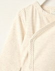 Little Bundle Essentials Stretch Cotton Stripe Bodysuit, Cream & Oatmeal product photo View 02 S