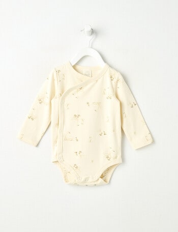 Little Bundle Essentials Stretch Cotton Bodysuit, Cream product photo