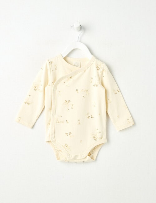 Little Bundle Essentials Stretch Cotton Bodysuit, Cream product photo