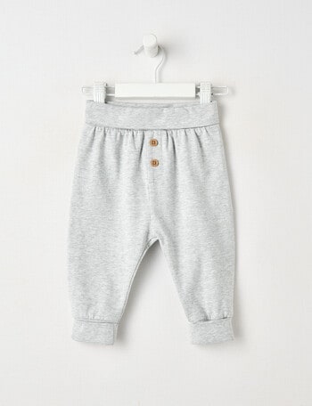 Little Bundle Essentials Stretch Cotton Pant, Grey Marle product photo