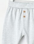 Little Bundle Essentials Stretch Cotton Pant, Grey Marle product photo View 02 S