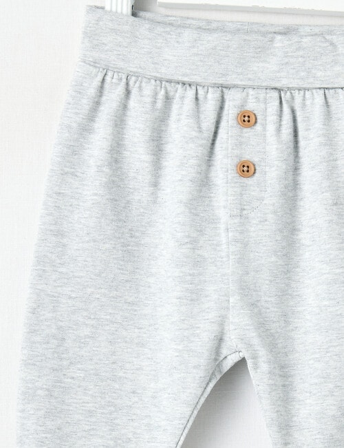 Little Bundle Essentials Stretch Cotton Pant, Grey Marle product photo View 02 L