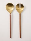 Gather Elementopia Salad Servers Set of 2, Brass & Natural product photo View 02 S