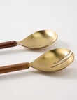 Gather Elementopia Salad Servers Set of 2, Brass & Natural product photo View 03 S