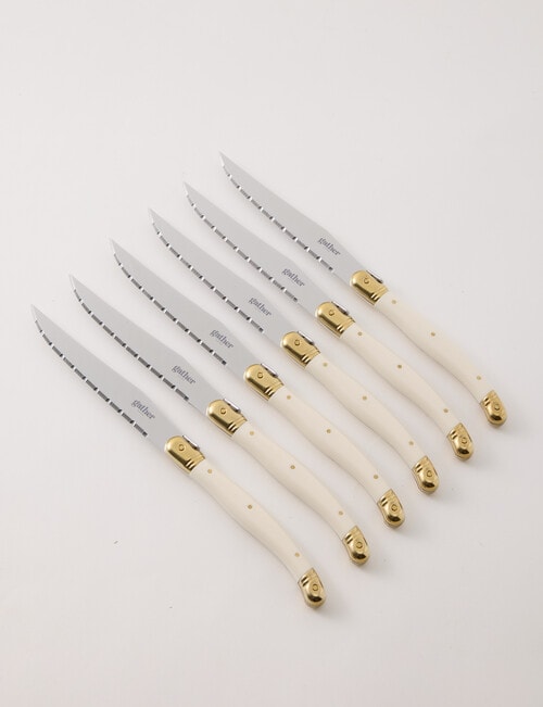 Gather Elementopia 6-Piece Steak Knife Set, Ivory product photo