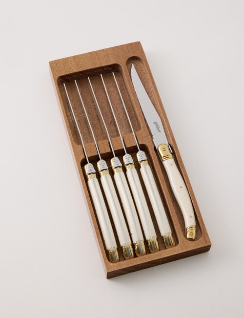 Gather Elementopia 6-Piece Steak Knife Set, Ivory product photo View 03 L