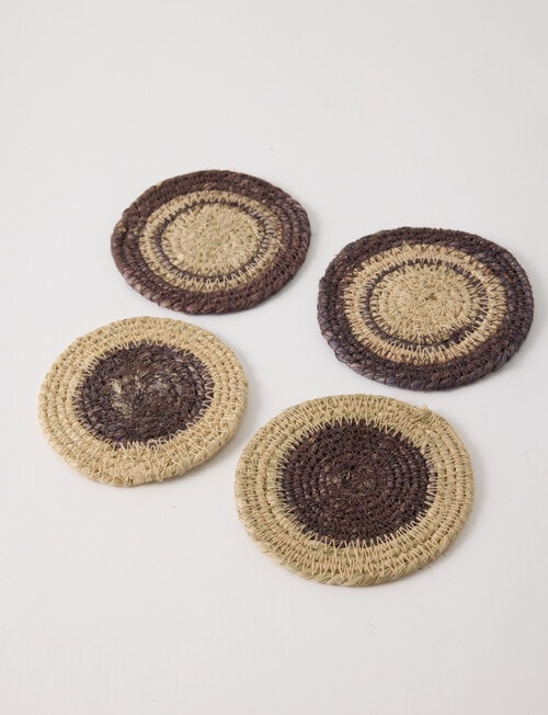Gather Coaster Set of 4, Chocolate, 10cm product photo