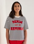 Denim Republic Stripe Applique Tee, Navy & White product photo View 05 S