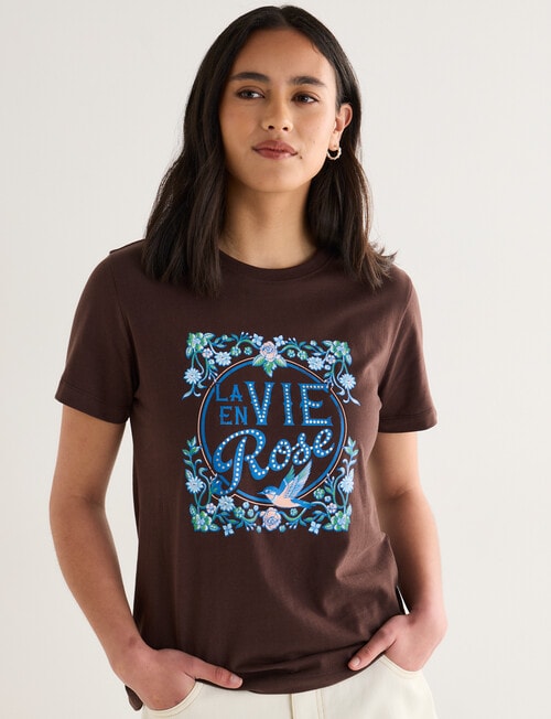 Denim Republic La Vie Fashion Tee, Chocolate product photo