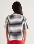 Denim Republic Stripe Applique Tee, Navy & White product photo View 02 S