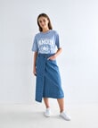 Denim Republic Short Sleeve Puff Tee, Washed Denim Blue product photo View 05 S