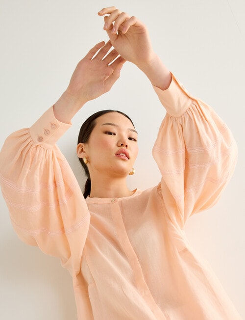 State of play Rosalie Lace Trim Blouse, Peach product photo View 04 L