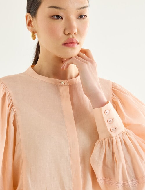 State of play Rosalie Lace Trim Blouse, Peach product photo View 06 L