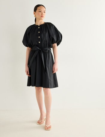 State of play Maggie Puff Sleeve Mini Dress, Black product photo