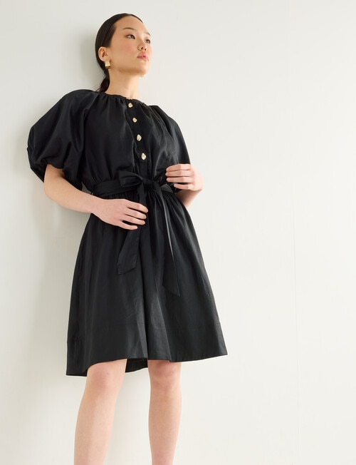 State of play Maggie Puff Sleeve Mini Dress, Black product photo View 06 L