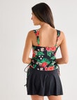Zest Resort Floral Ruch Side Tankini, Hot House product photo View 02 S