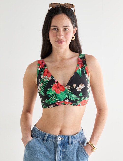 Zest Resort Wrap Front Bikini Top, Hot House Floral product photo