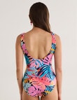 Zest Swimwear V Neck Suit, Monstera Print product photo View 02 S