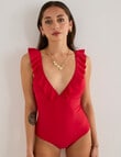 Zest Swimwear Frill Swimsuit, Red Hot product photo View 03 S