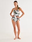 Zest Swimwear Tropical Palm Ruched Suit with Drawstring, Cream product photo View 04 S
