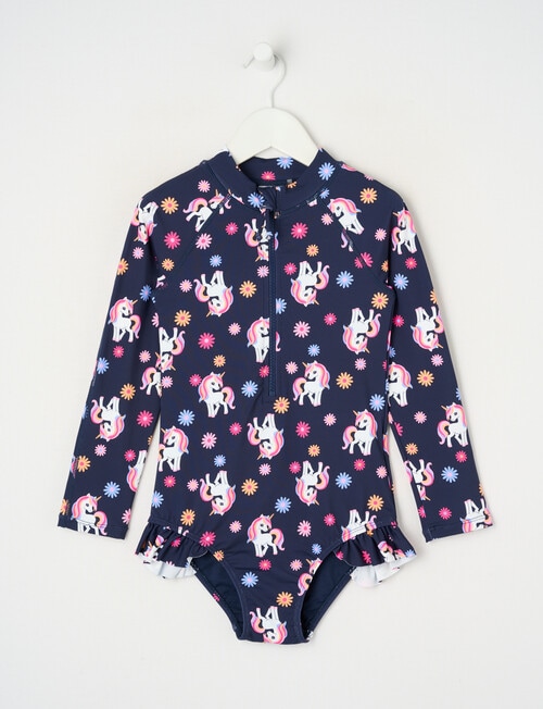 Wavetribe Unicorn Long Sleeve Rashsuit, Navy product photo