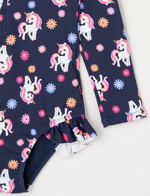 Wavetribe Unicorn Long Sleeve Rashsuit, Navy product photo View 03 L