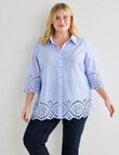 Studio Curve Cotton Broderie Bell Shirt, Periwinkle product photo