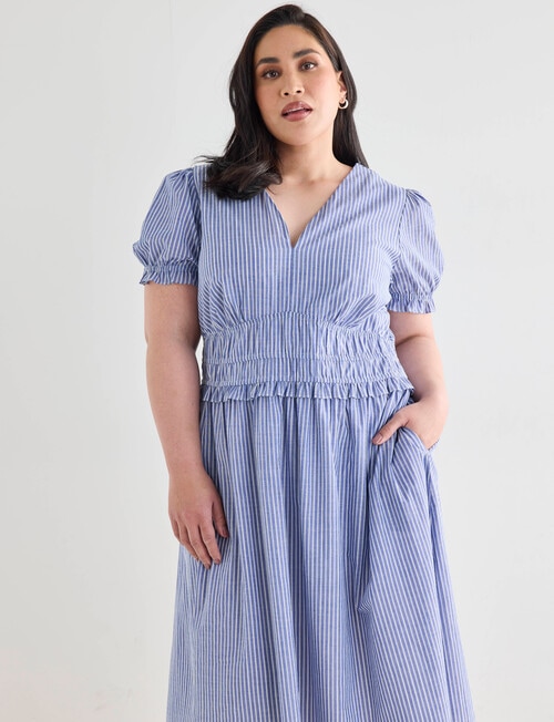 Studio Curve Striped Summer Dress, Blue product photo