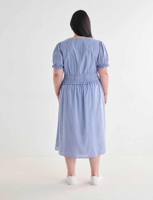 Studio Curve Striped Summer Dress, Blue product photo View 02 L
