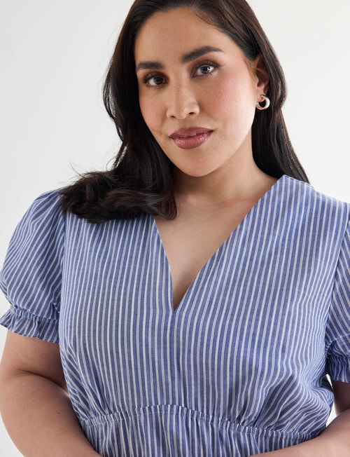 Studio Curve Striped Summer Dress, Blue product photo View 04 L