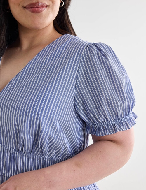 Studio Curve Striped Summer Dress, Blue product photo View 05 L