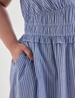 Studio Curve Striped Summer Dress, Blue product photo View 10 S