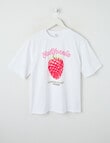Switch Raspberry Oversized Short Sleeve Tee, White product photo