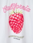 Switch Raspberry Oversized Short Sleeve Tee, White product photo View 02 S