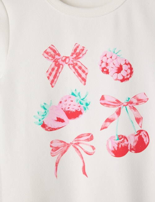 Switch Bows Fruit Short Sleeve Baby Tee, White product photo View 02 L