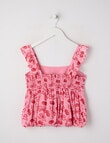 Switch Bows Chiffon Bubble Hem Top, Pink & Red product photo View 02 S