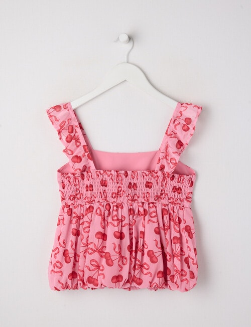 Switch Bows Chiffon Bubble Hem Top, Pink & Red product photo View 02 L