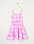 Mac & Ellie Gingham Tie Back Dress, Electric Lavender product photo